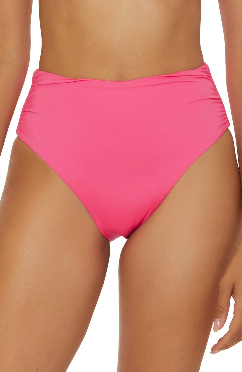 Trina Turk Monaco High Waist Swim Bottoms, Main, color, Point Pink