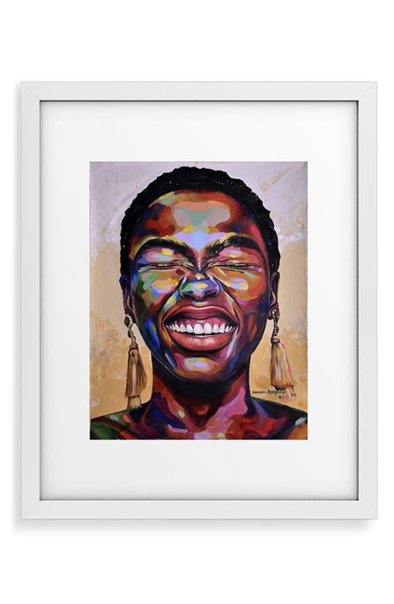 Deny Designs Celebrate Life Framed Art Print, Main, color, White Frame