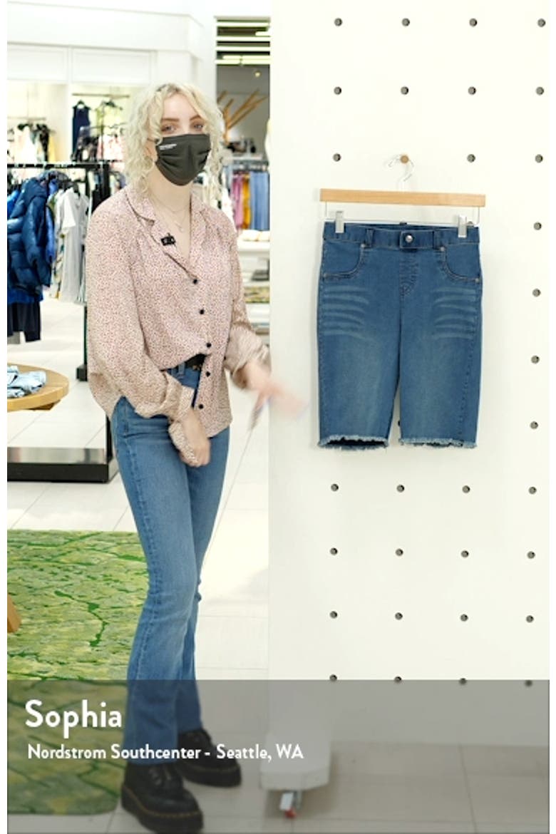 High Waist Bermuda Denim Shorts video