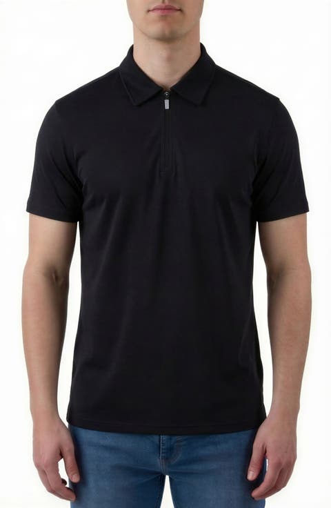 Pima Cotton Knit Zip Polo
