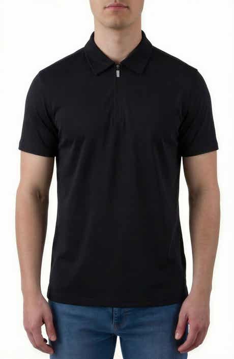 Victor Emmanuel Pima Cotton Knit Zip Polo