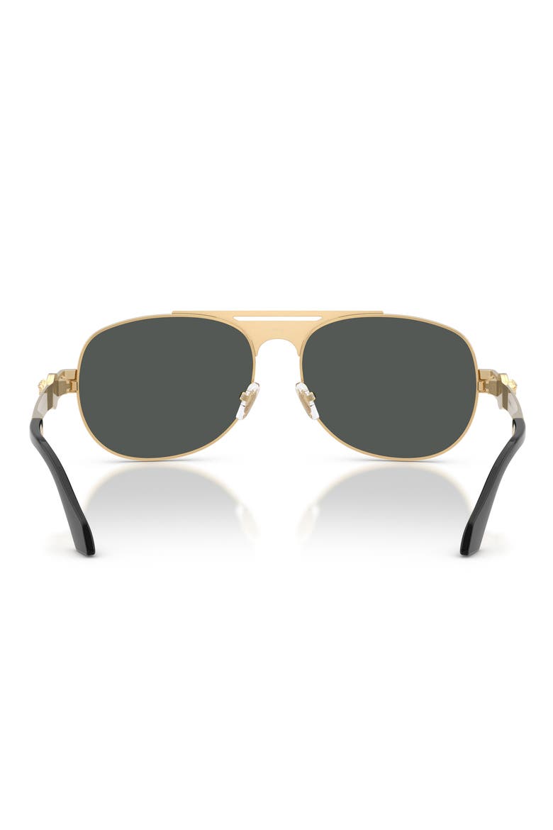 60mm Pilot Sunglasses, Alternate, color, GOLD VERSACE / DARK GREY