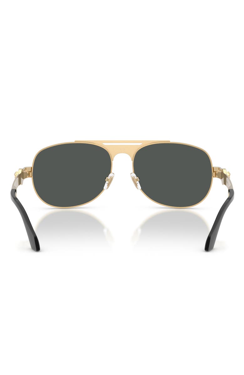 Versace 60mm Pilot Sunglasses, Alternate, color, Gold Versace / Dark Grey