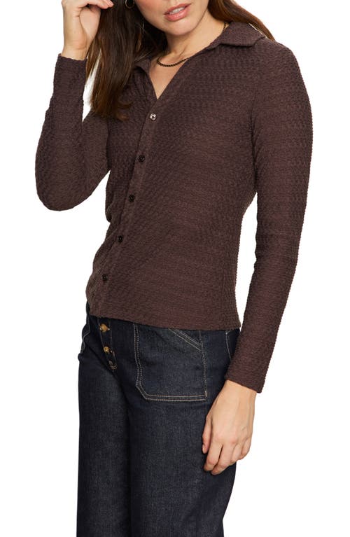 Sanctuary Dreamgirl Textured Knit Button-up Shirt In Multi