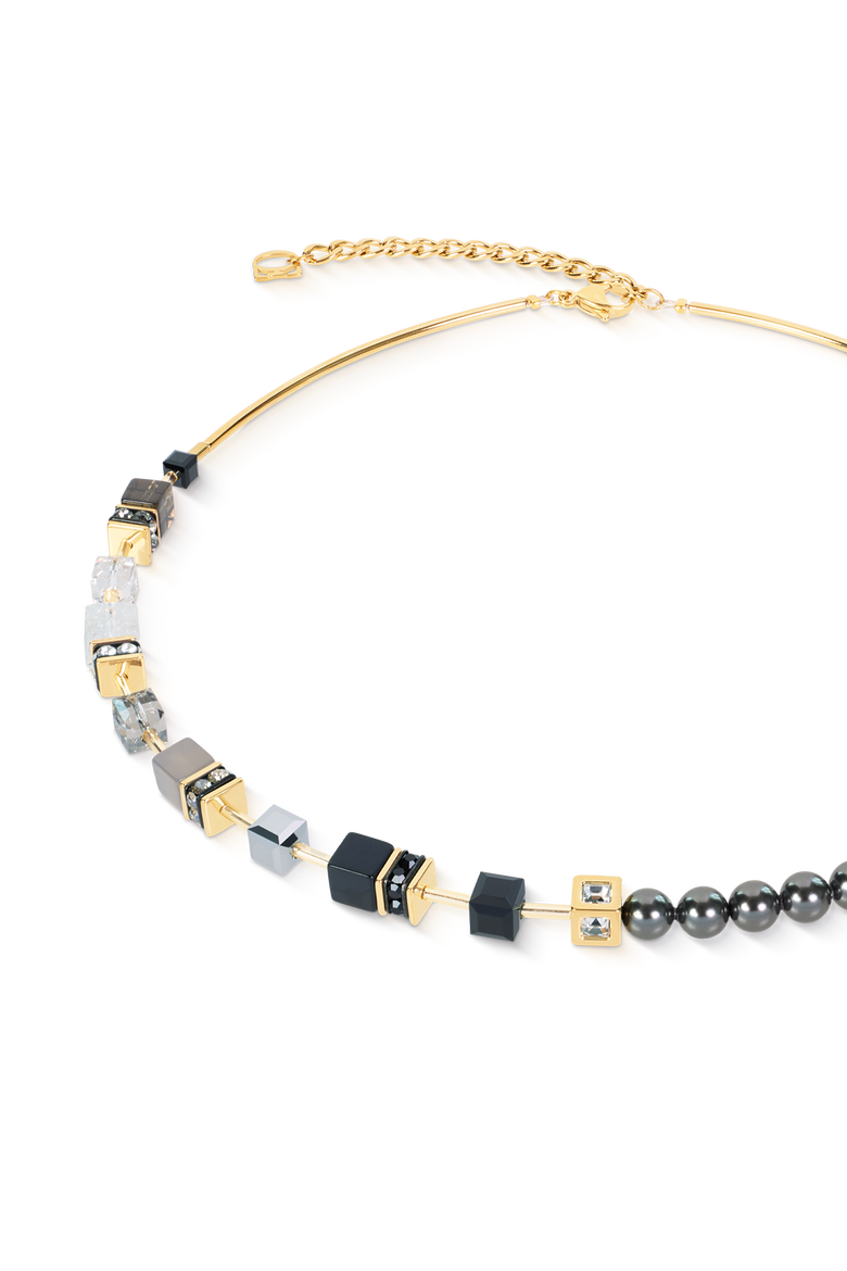 GeoCUBE® Precious Fusion Pearls Necklace Anthracite Glow, Alternate, color, Anthracite Glow