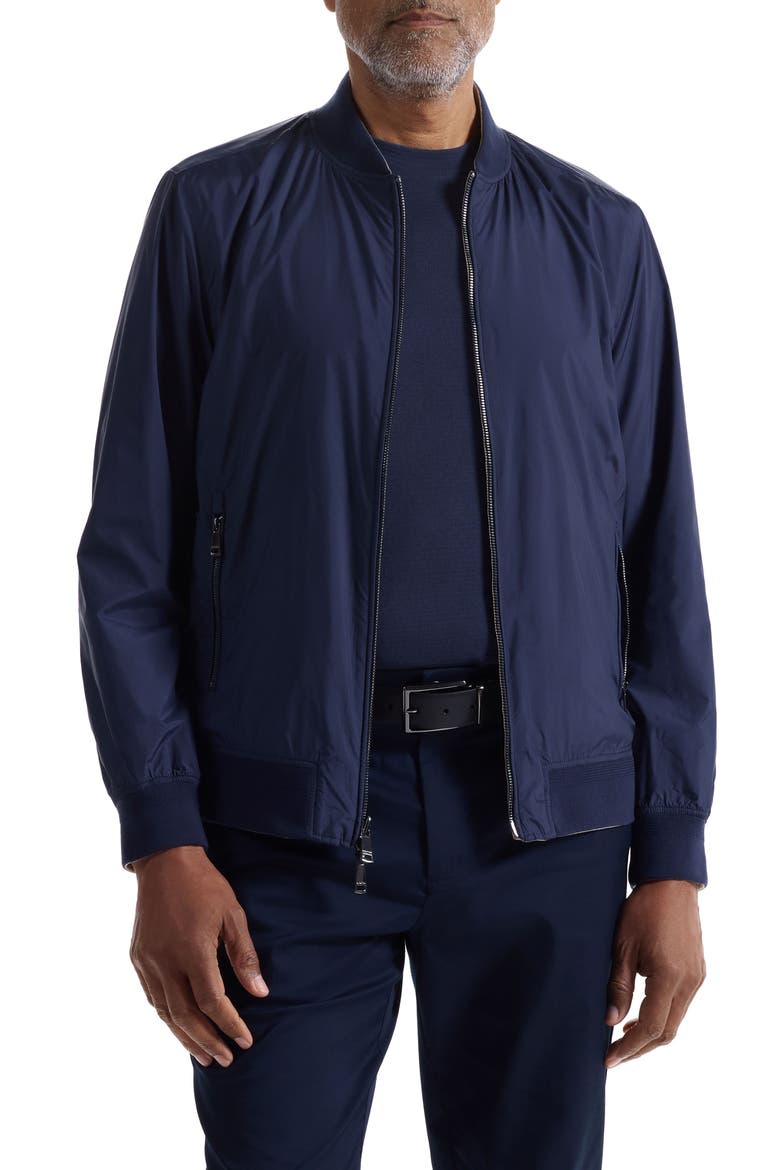 Reversible Water Repellent Bomber Jacket, Main, color, NAVY