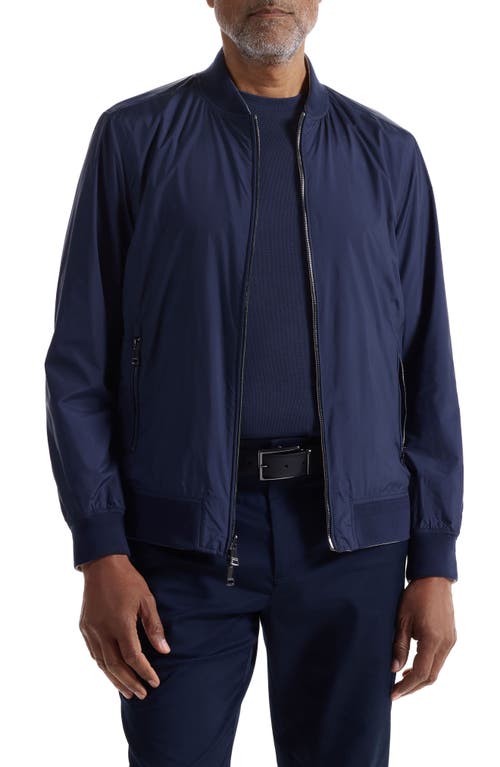 Bugatchi Reversible Water Repellent Bomber Jacket In Blue