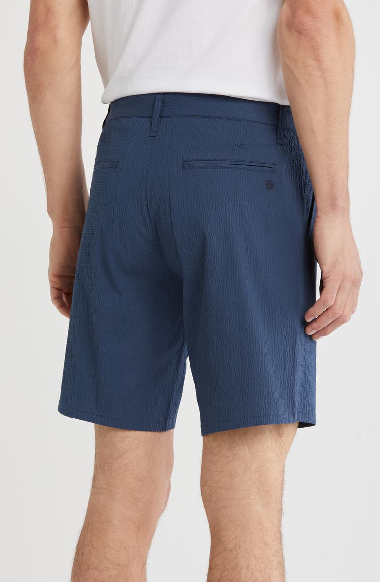 rag & bone Perry Seersucker Shorts, Alternate, color, Navy