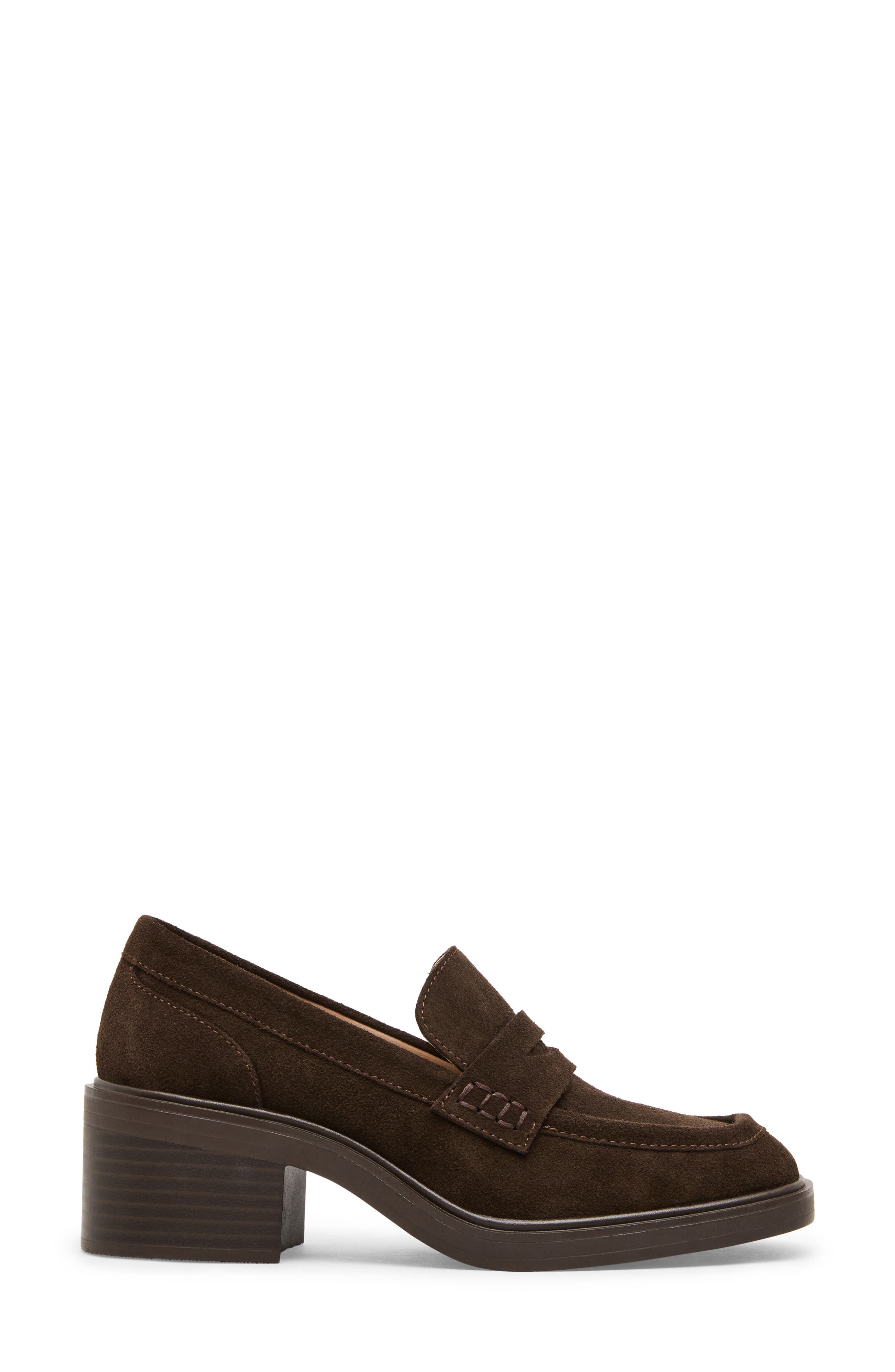 Brisa Waterproof Penny Loafer Pump, Alternate, color, CHOCOLATE SUEDE
