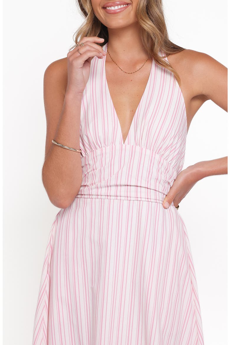 Marie Stripe Halter Maxi Dress, Alternate, color, PINK STRIPE