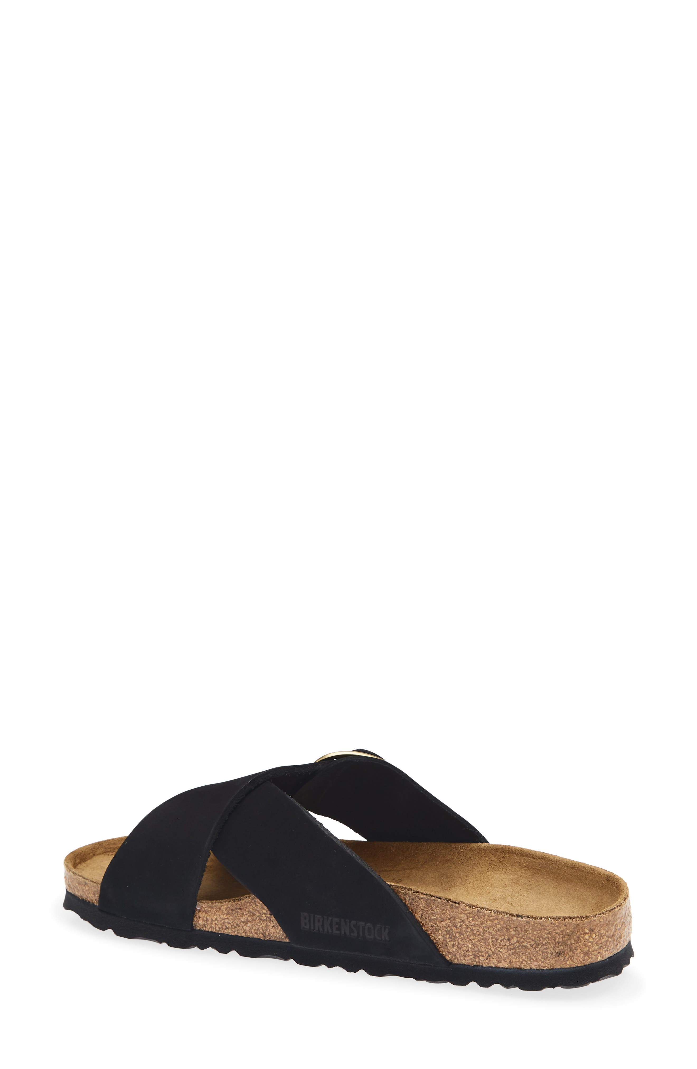 Siena Big Buckle Slide Sandal, Alternate, color, BLACK