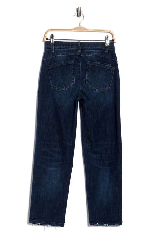 Democracy Distressed Straight Leg Jeans In Blue