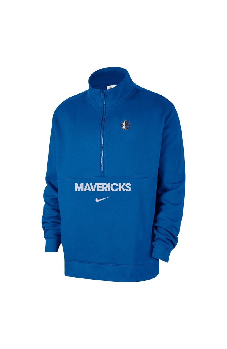 Nike Men
s Nike Royal Dallas Mavericks Courtside Club Half-Zip Jacket, Alternate, color, Royal