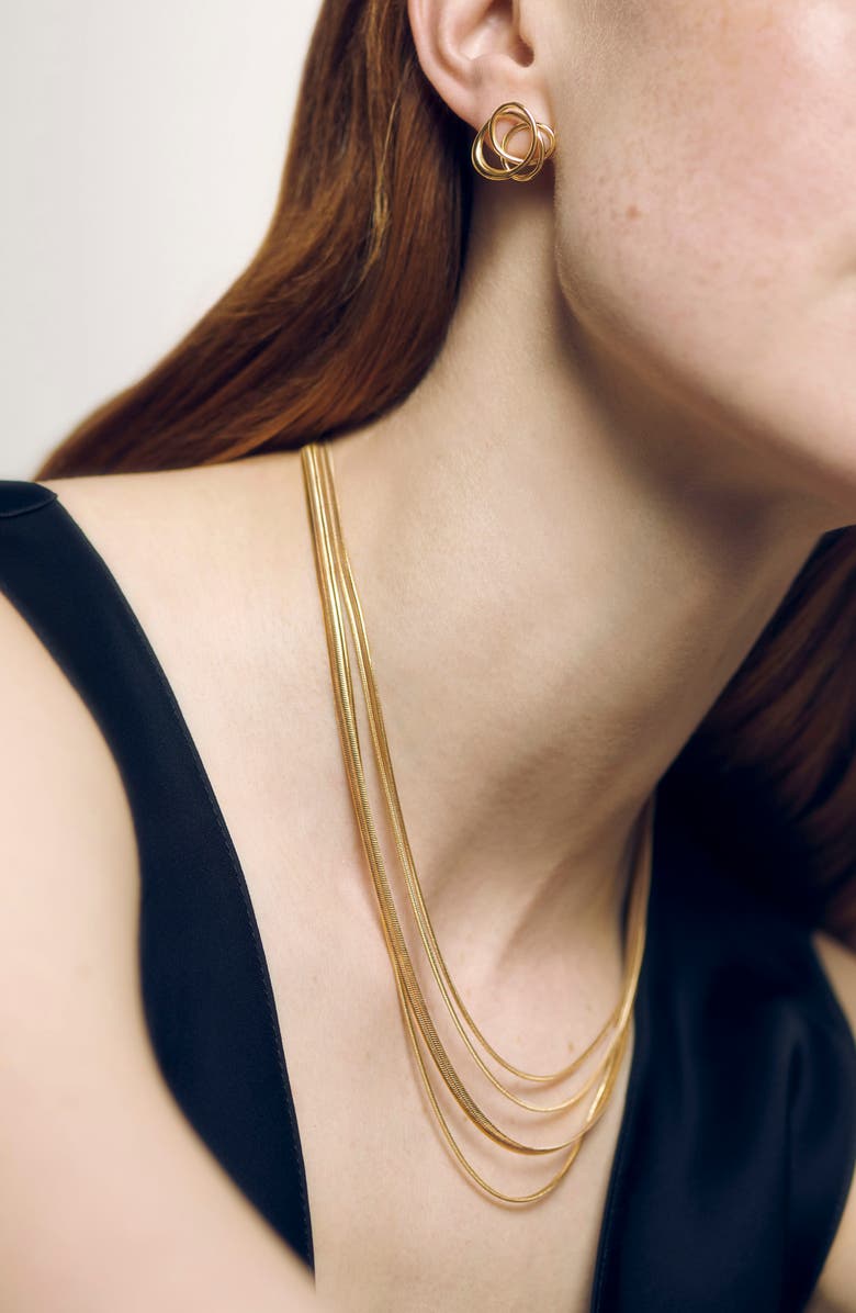 Monica Vinader Nura Wrap Stud Earrings, Alternate, color, 18Ct Gold Vermeil