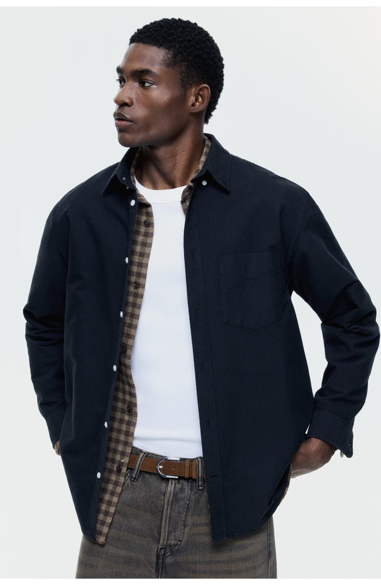 H&M Regular fit oxford shirt, Main, color, Black