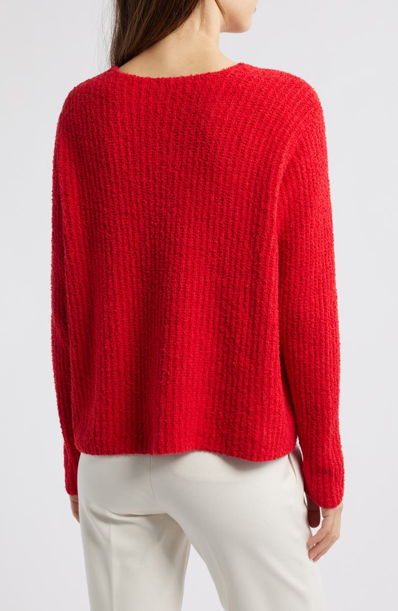 Eileen Fisher V-Neck Organic Cotton 
Cashmere Blend Sweater, Alternate, color, Rdpoy