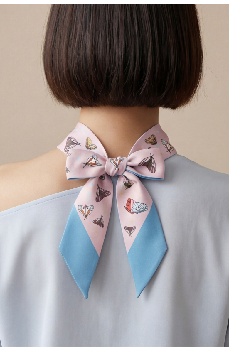 Centinelle Moths and Squashes Twilly Ribbon Scarf, Alternate, color, Multicolor