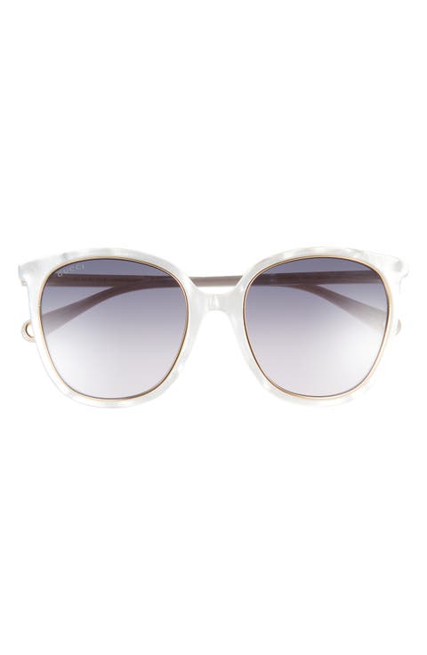 56mm Oval Sunglasses on a Chain