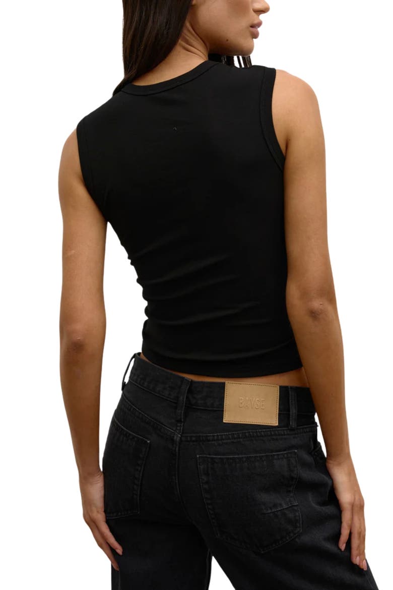 Regan Stretch Cotton Tank Top, Alternate, color, BLACK