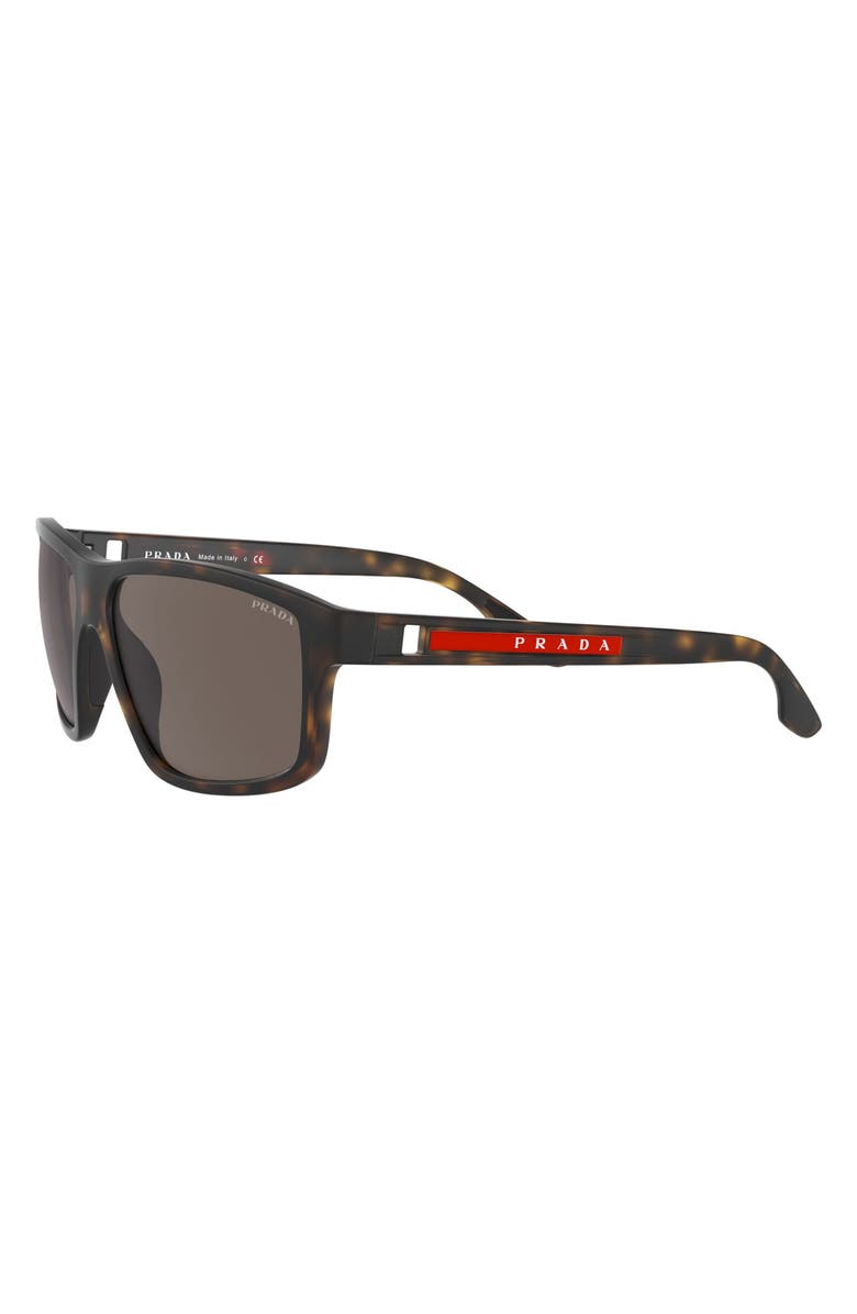 PRADA SPORT Prada 60mm Rectangular Sunglasses, Alternate, color, Havana/ Brown