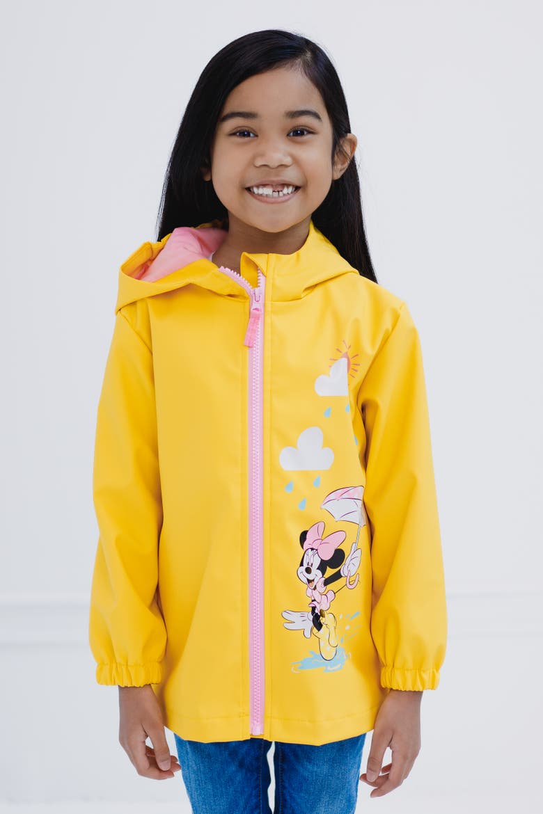 Minnie Mouse Hooded Zip-Up Rain Jacket, Alternate, color, Minnie Rain Yellow