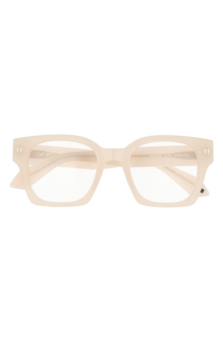 Off-White 50mm Square Reading Glasses, Main, color, 