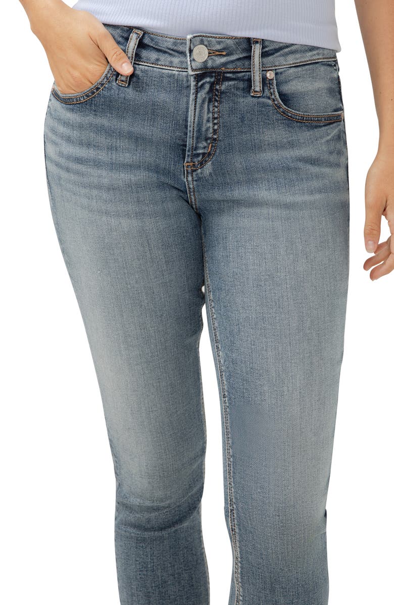 Silver Jeans Co. Elyse Curvy Mid Rise Capri Jeans, Alternate, color, Indigo