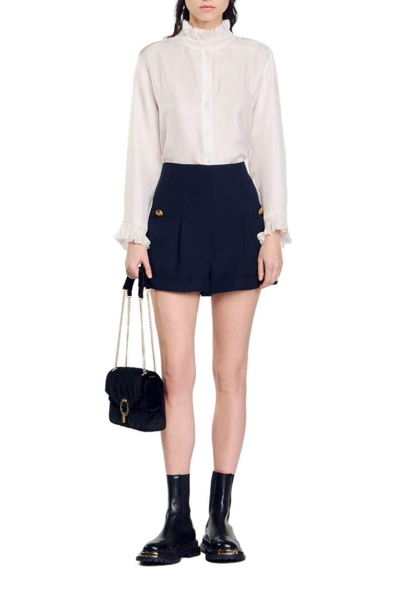 SANDRO Shorts with turn-ups, Alternate, color, 