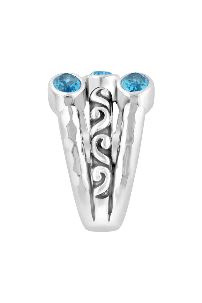 Sterling Silver Blue Topaz 3-Stone Ring, Alternate, color, BLUE