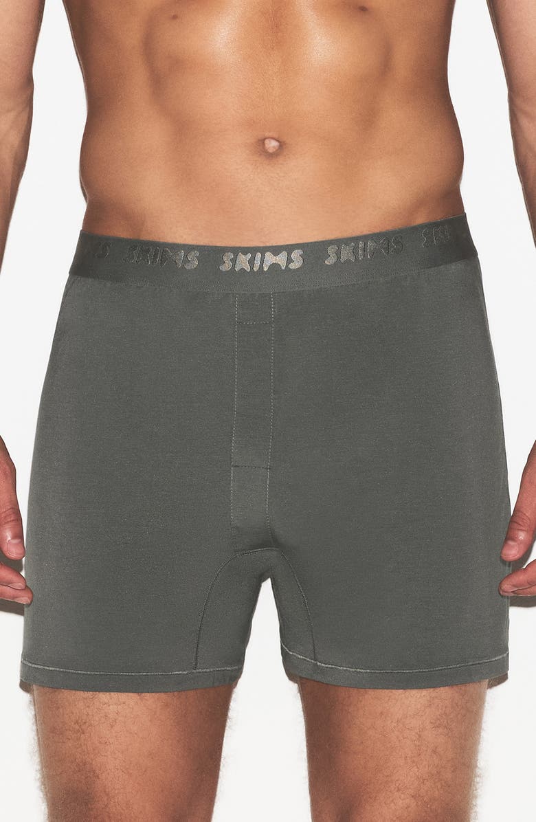 SKIMS Stretch 3-Pack Knit Boxers, Alternate, color, Gunmetal Multi