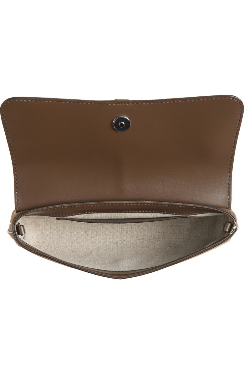 Stella McCartney Ryder Studded Faux Suede Shoulder Bag, Alternate, color, Moka