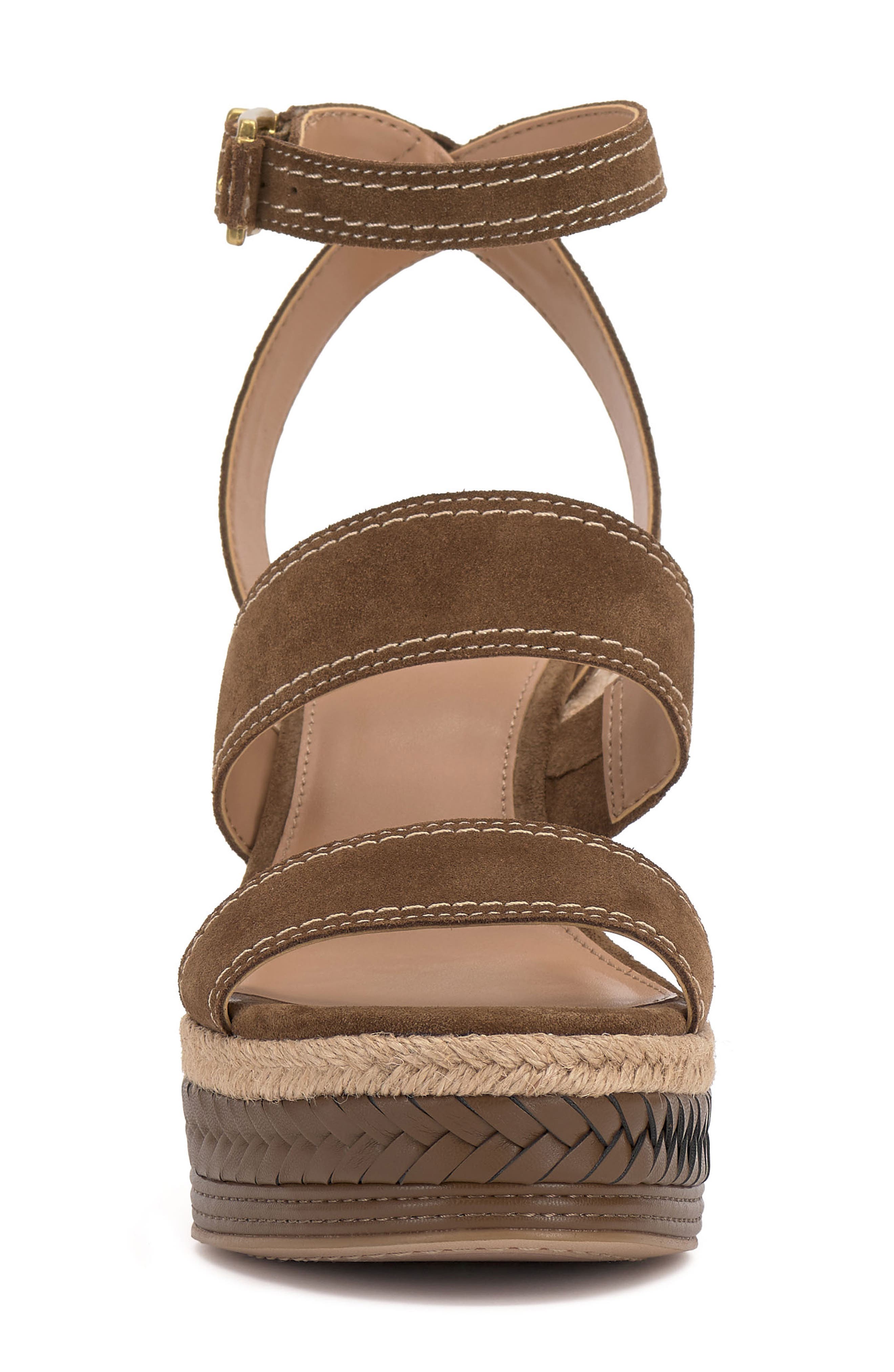 Vince Camuto Esmia Ankle Strap Platform Wedge Sandal, Alternate, color, Reishi