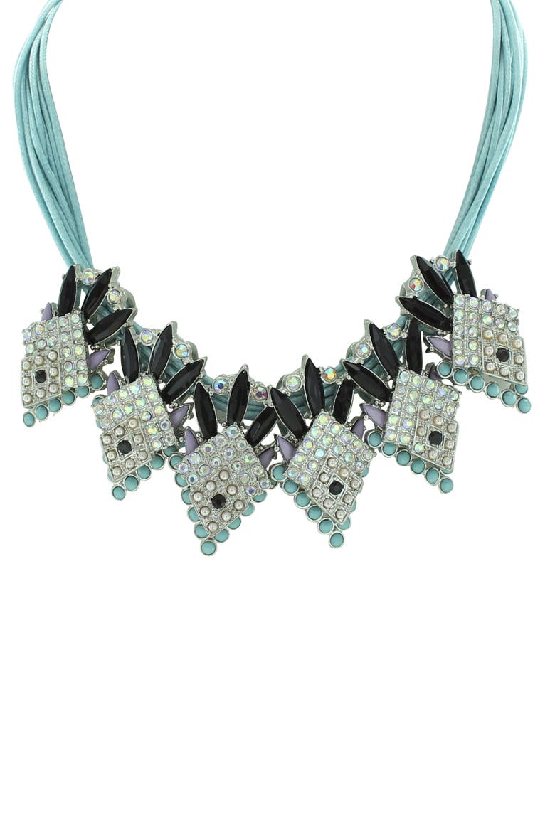 Frost and Ice Crystal Choker Necklace, Alternate, color, BLUE