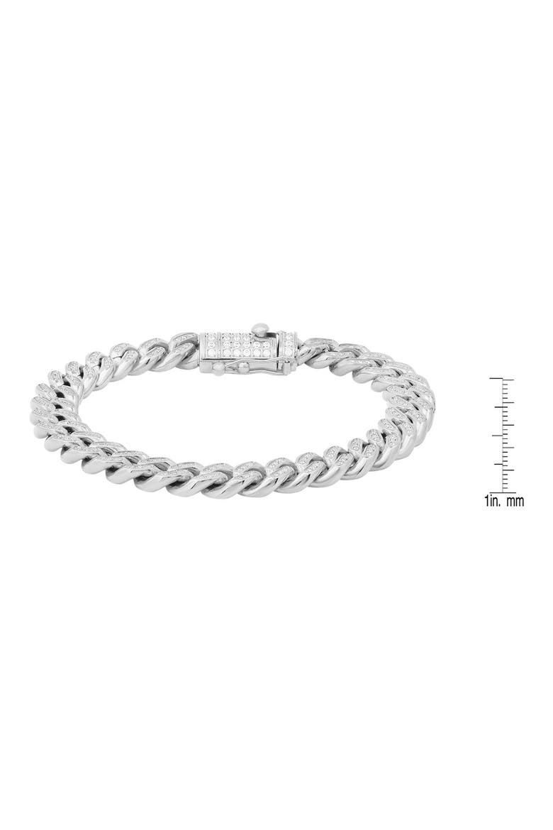 18k Gold Plated Stainless Steel Simulated Diamond Chain Bracelet, Alternate, color, METALLIC