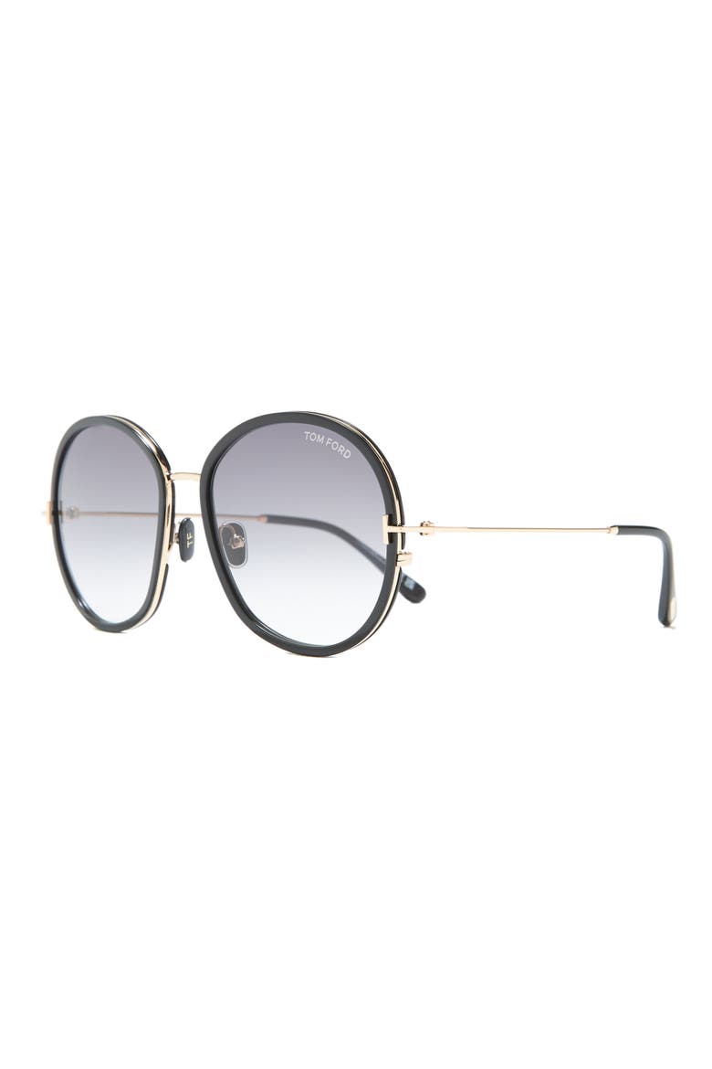 Hunter 58mm Round Sunglasses, Alternate, color, SBLK/SMKG