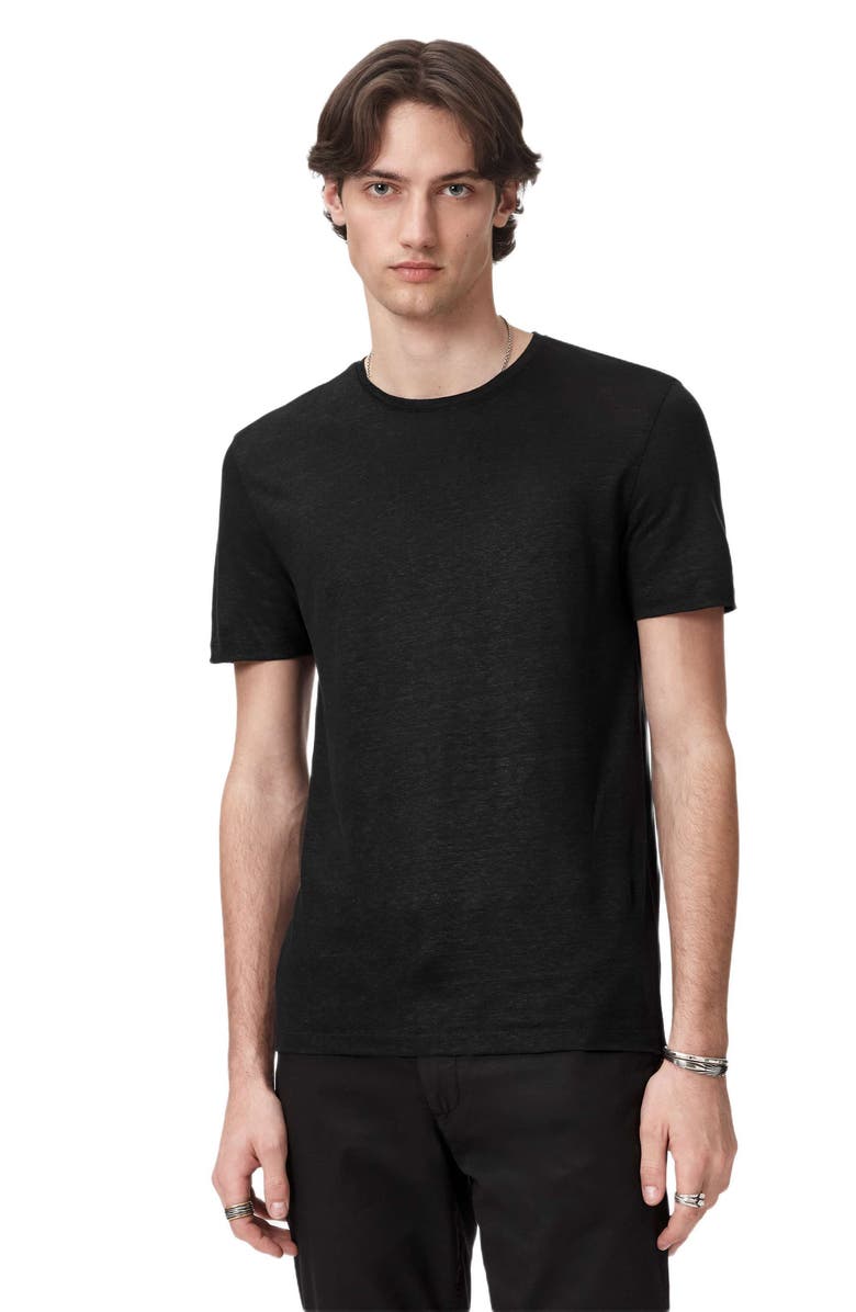 John Varvatos Mott Linen T-Shirt, Alternate, color, Black
