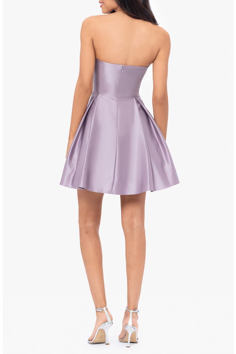 Strapless Satin Minidress, Alternate, color, MAUVE