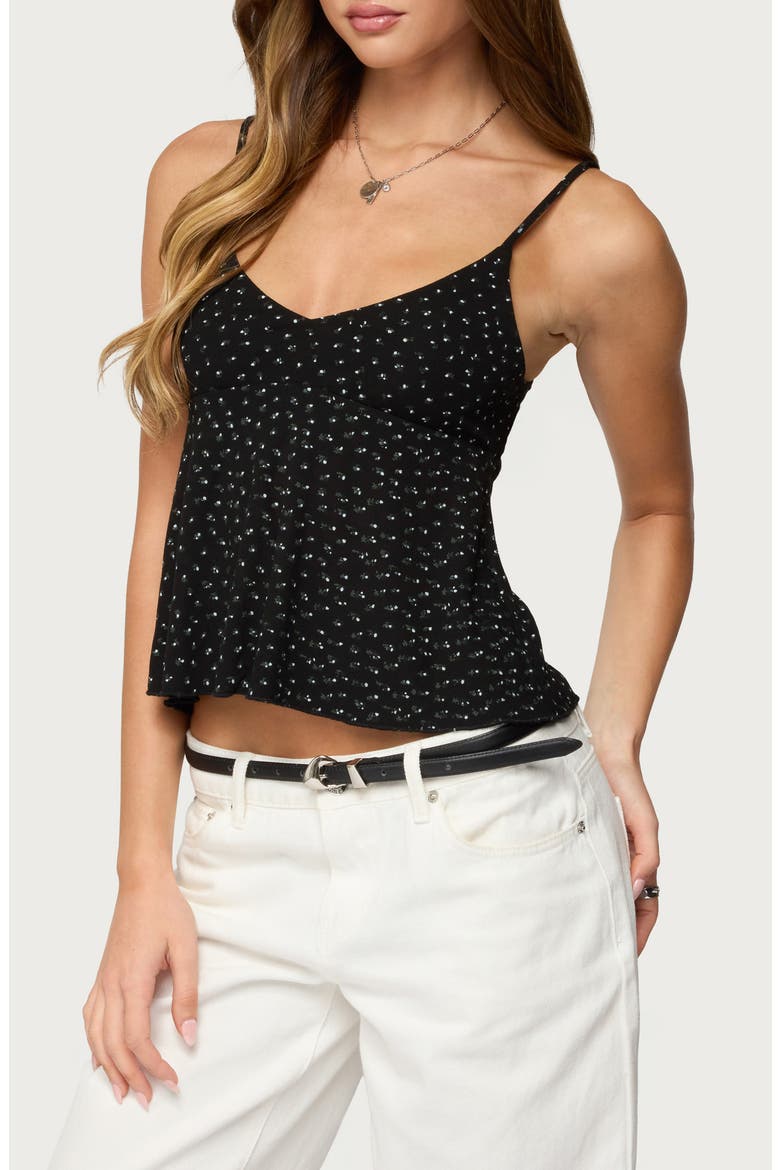 Kelli Floral Print Camisole, Alternate, color, BLACK