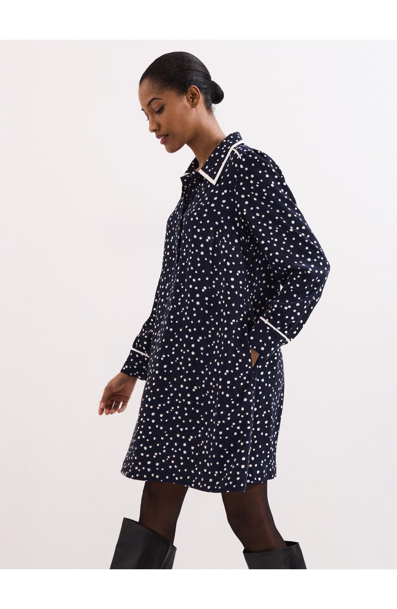 Phase Eight Collared Mini Tunic Dress, Main, color, Navy/Ivory