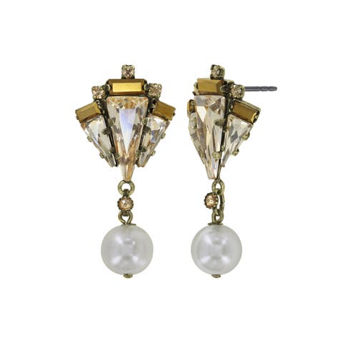 Dangling Spikes and Pearls Stud Earrings