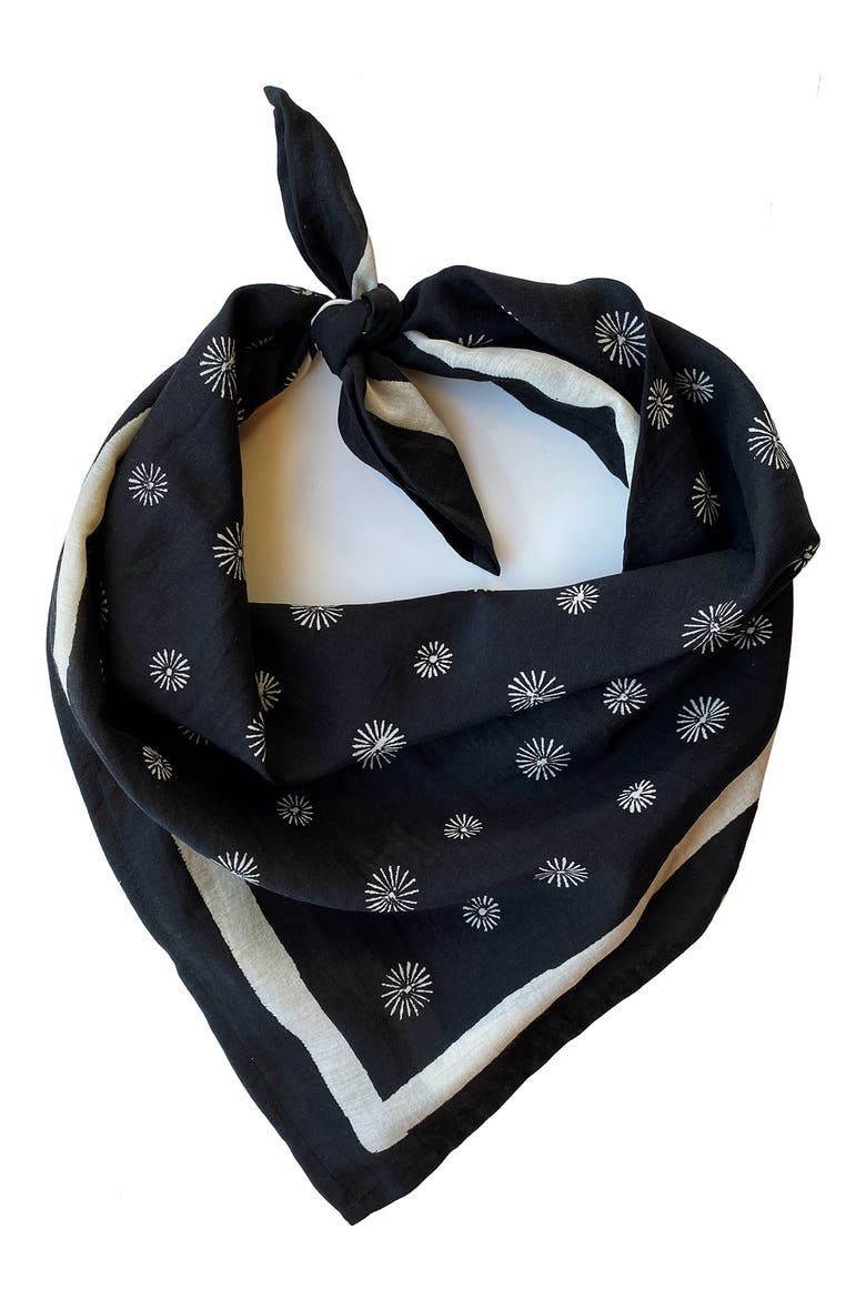 Dot Print Cotton & Silk Bandana, Main, color, SUNBURST