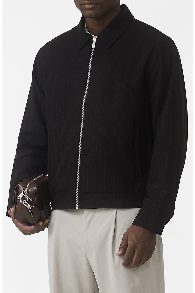 Savile Regular Pinstripe Jacket, Alternate, color, Black