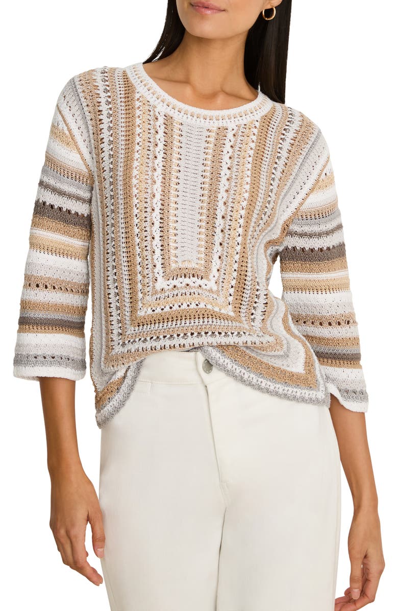 NIC+ZOE Pastiche Mix Stitch Sweater, Main, color, Neutral Multi