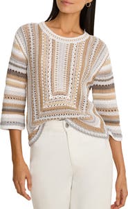 NIC+ZOE Pastiche Mix Stitch Sweater