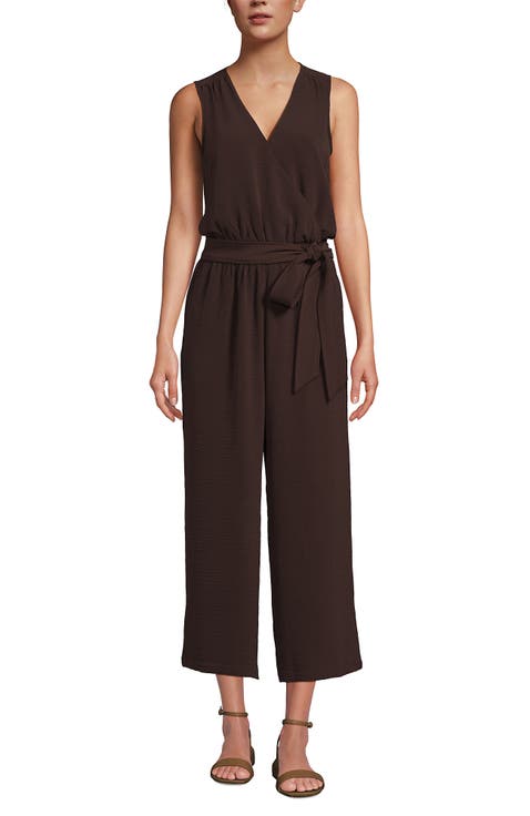 Sleeveless Creaseless Wrap Jumpsuit