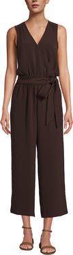 Lands' End Sleeveless Creaseless Wrap Jumpsuit