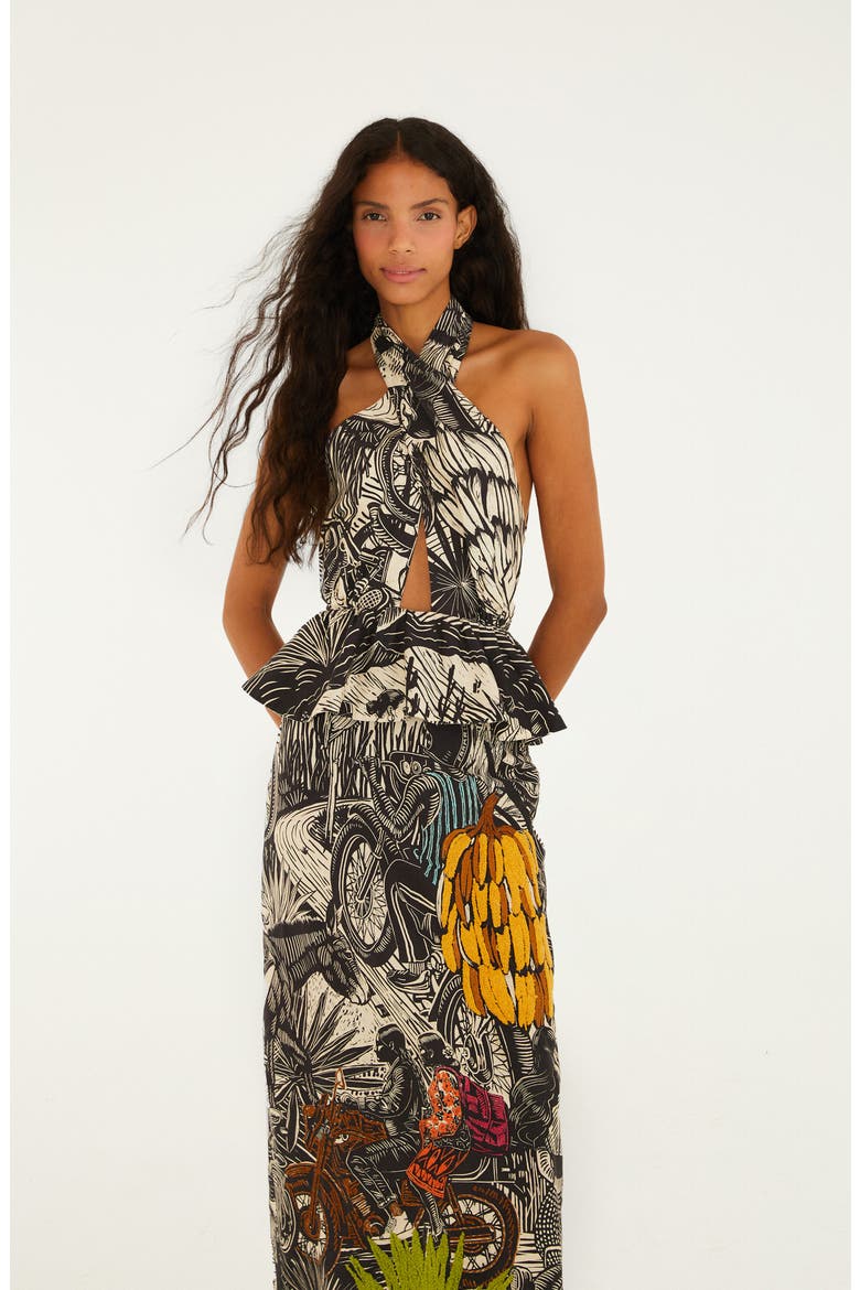 Ruta Embroidered Maxi Dress, Alternate, color, BEIGE