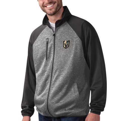 Men's G-III Sports by Carl Banks Black Vegas Golden Knights Runners Raglan Full-Zip Track Jacket
