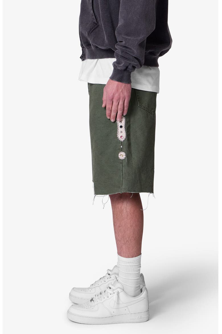 Mojave Raw Hem Canvas Shorts, Alternate, color, OLIVE