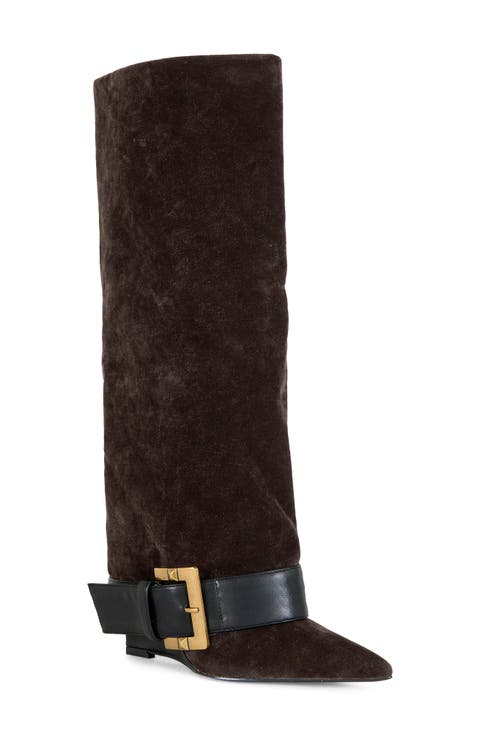 Antonina Belted Wedge Boot (Women)